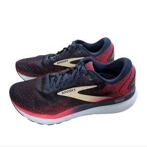 Brooks Ghost 16 Running Shoes Sneakers Peacoat Raspberry Apricot Size 9 Womens
